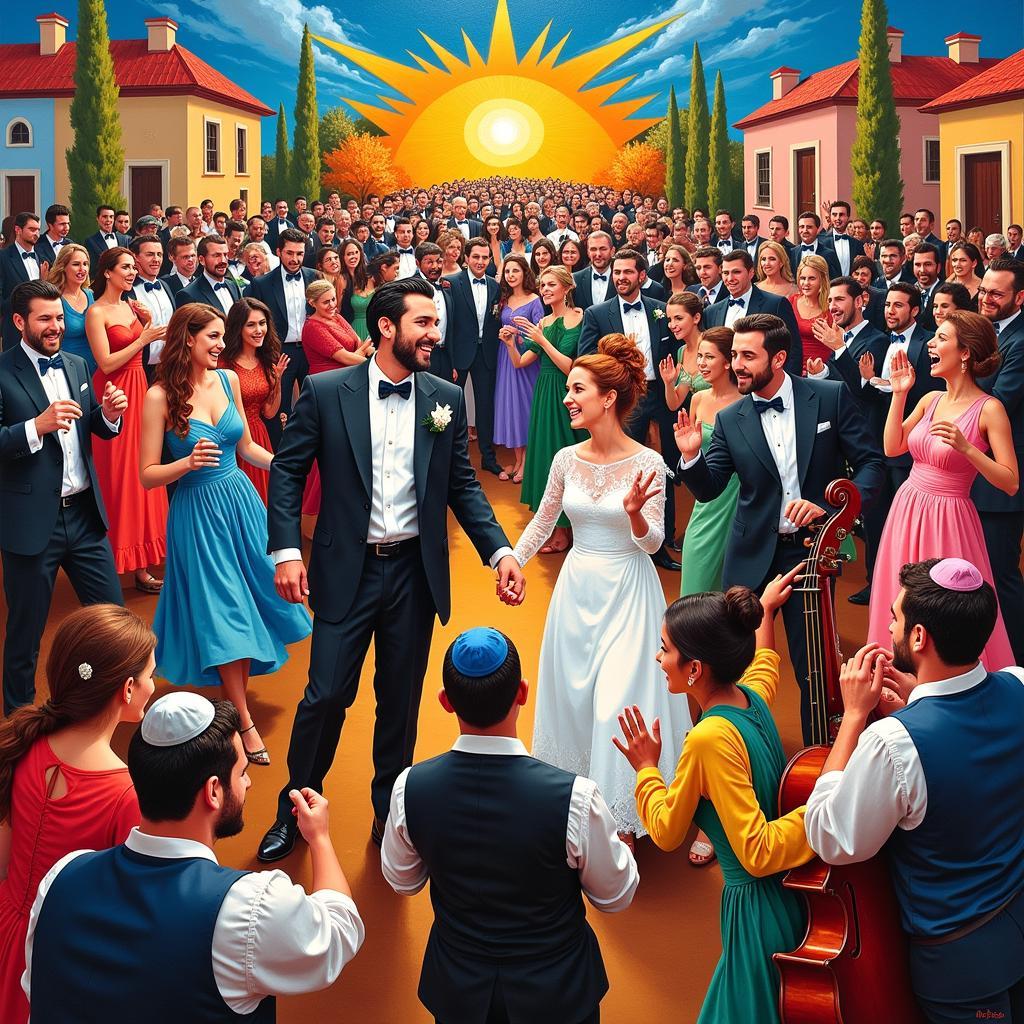 Mané-Katz Painting of a Jewish Wedding Scene