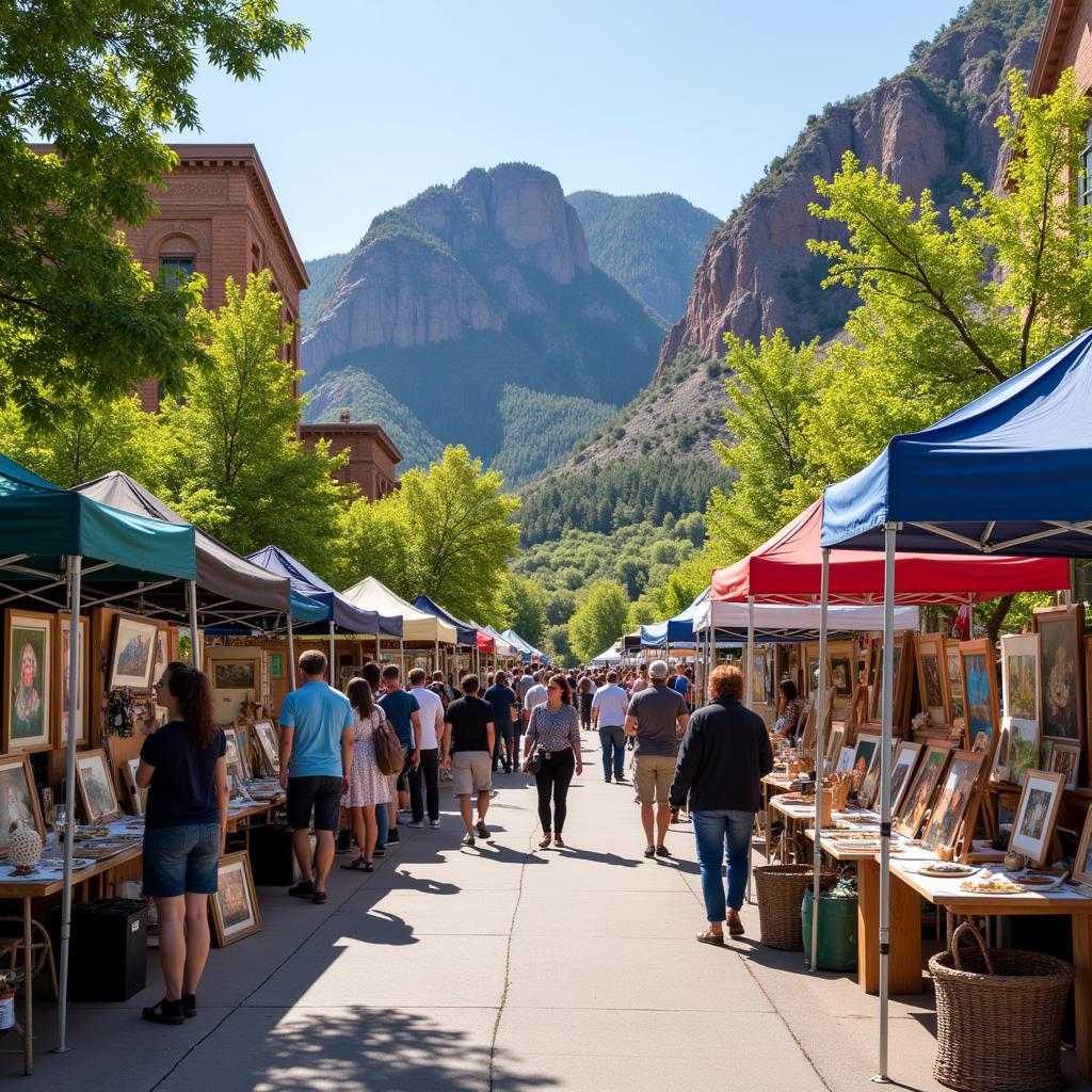 Artists Displaying Their Work at the Manitou Springs Art Festival