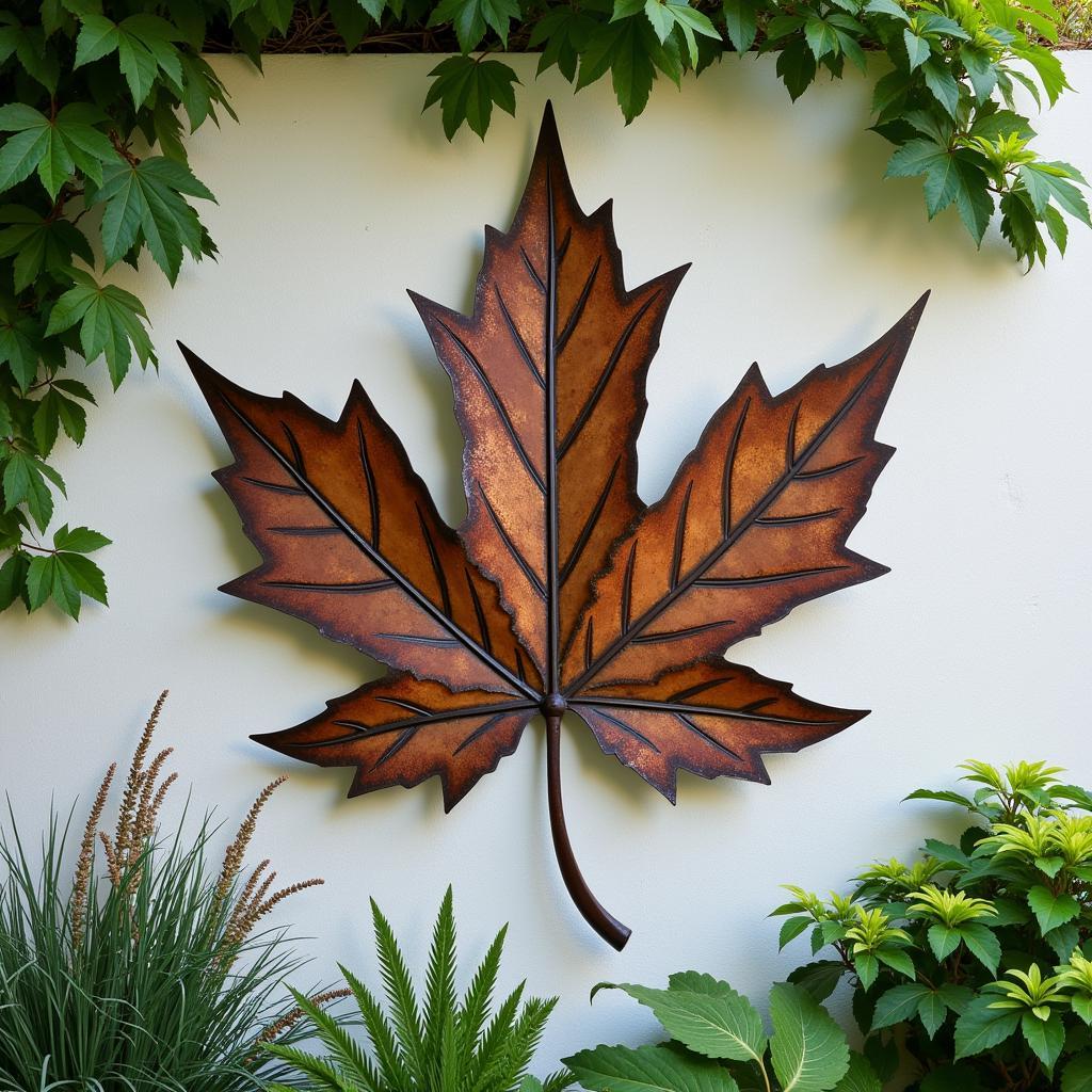 Maple Leaf Metal Wall Art for Outdoor Decor