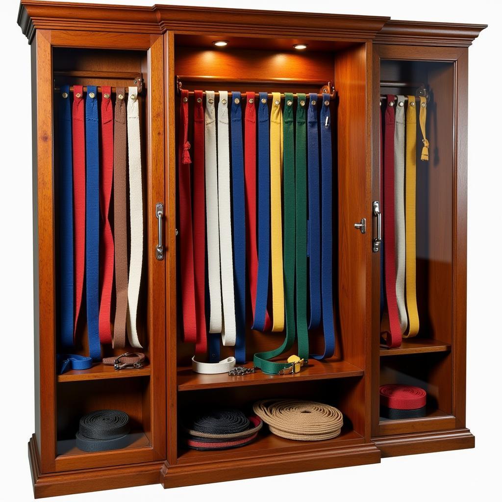 Freestanding Martial Arts Belt Display Cabinet