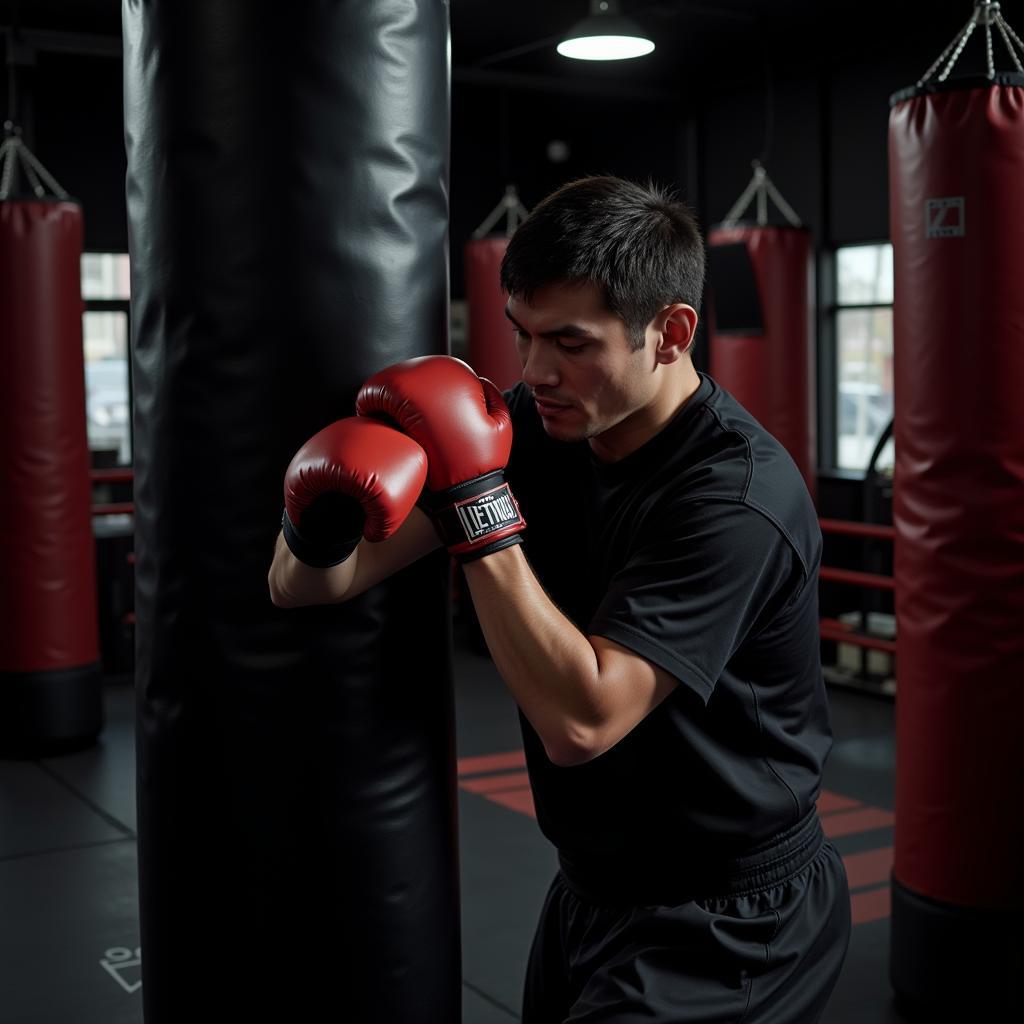 Training with a Martial Arts Boxing Bag