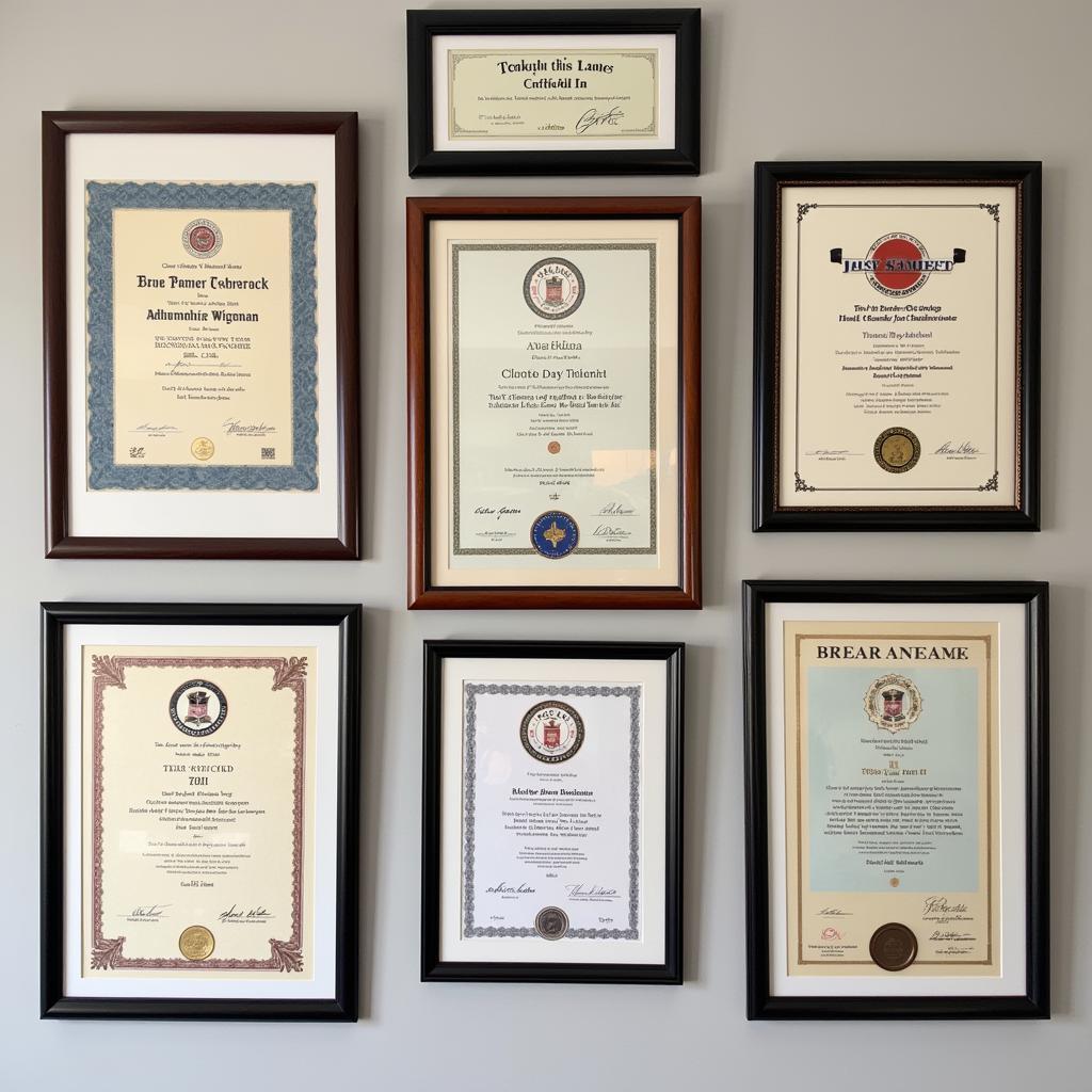 Proudly Displaying Martial Arts Certificates