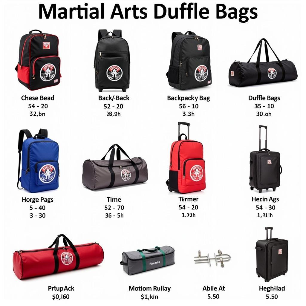 Various Martial Arts Duffle Bag Styles