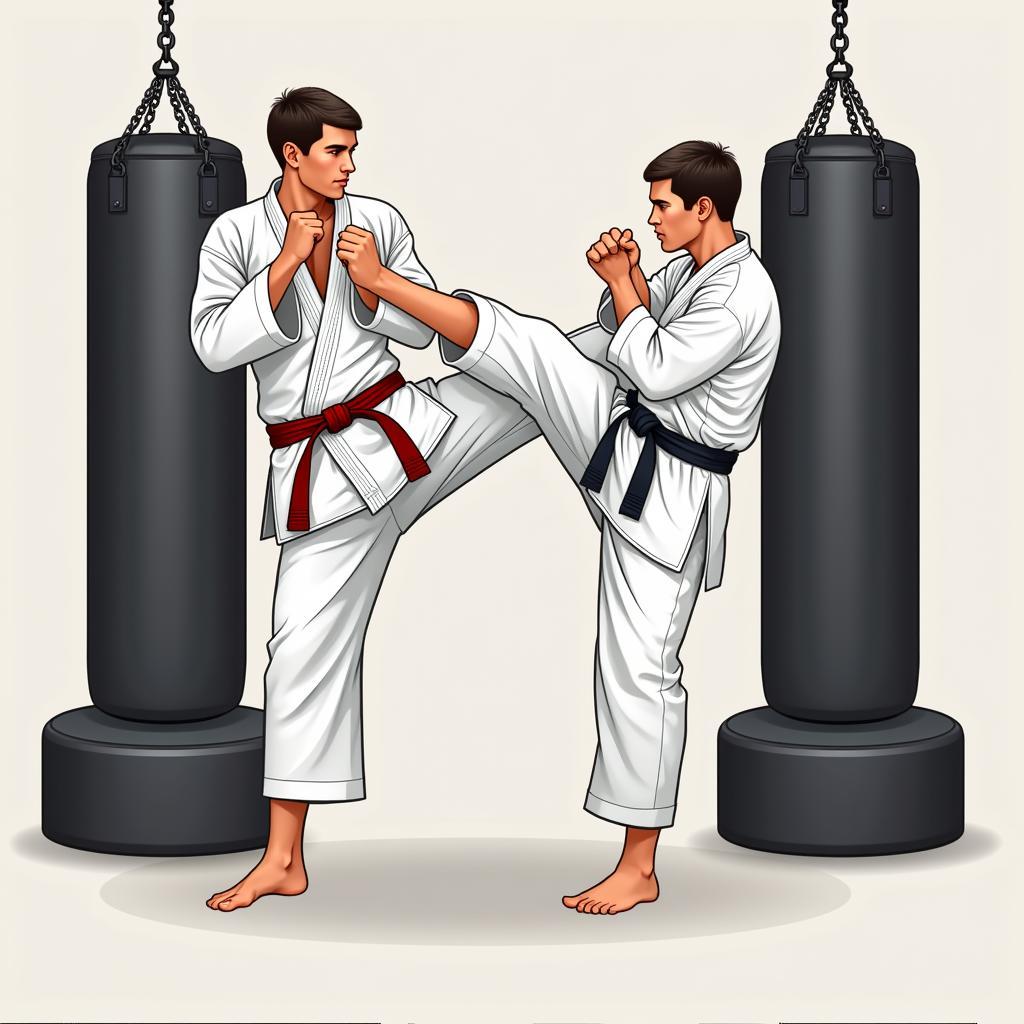 Martial Arts Punch Bag Training Techniques