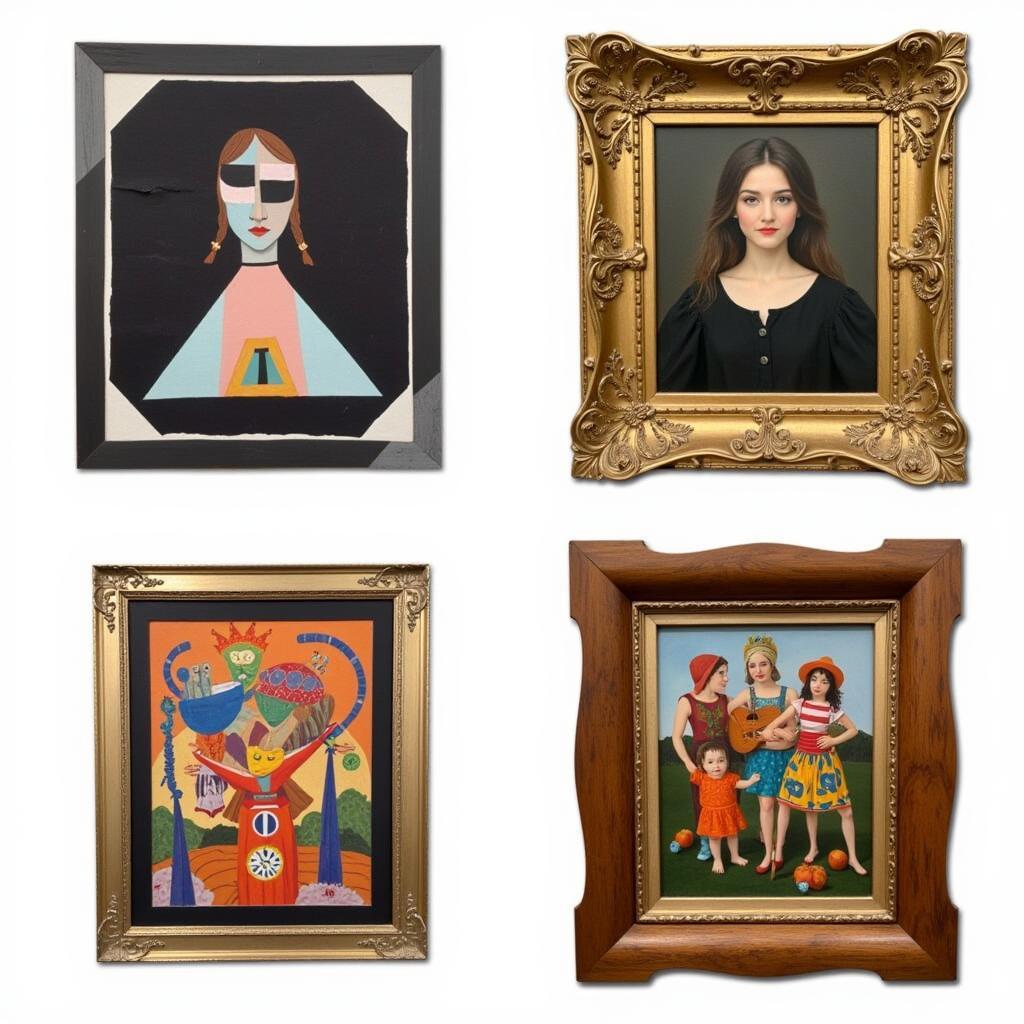 Matching Folk Art Frames with Various Art Styles