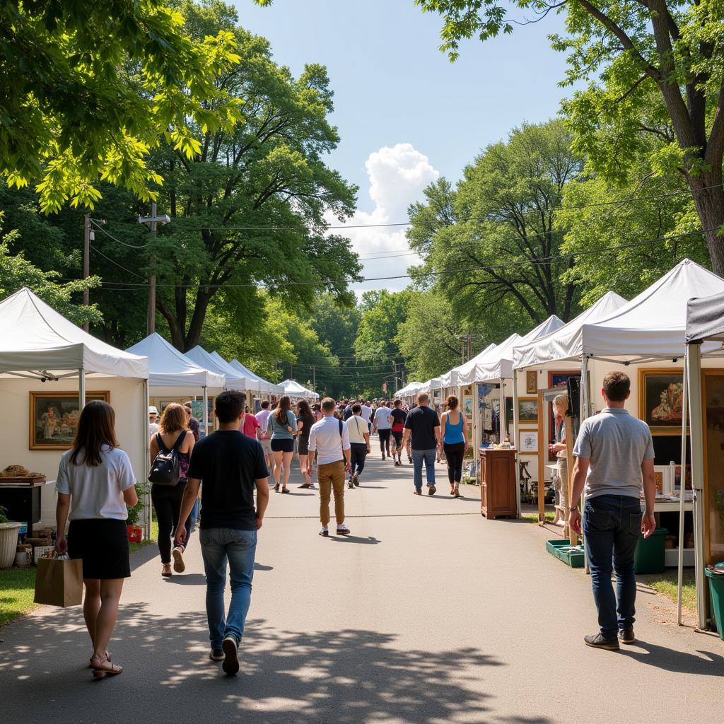 Visitors Enjoying Art at Medina Art in the Park