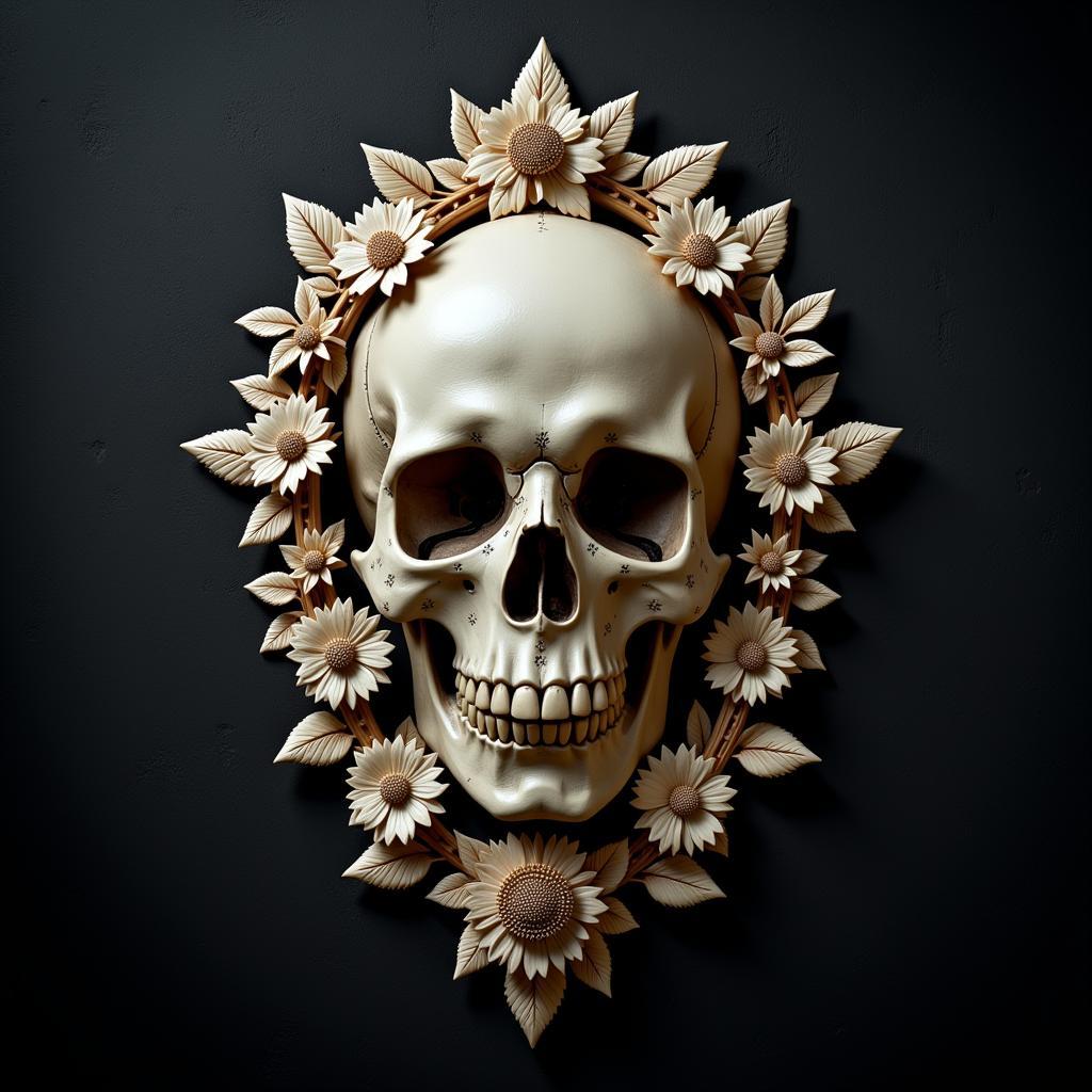 Memento Mori Skull Wall Art: A Detailed Depiction