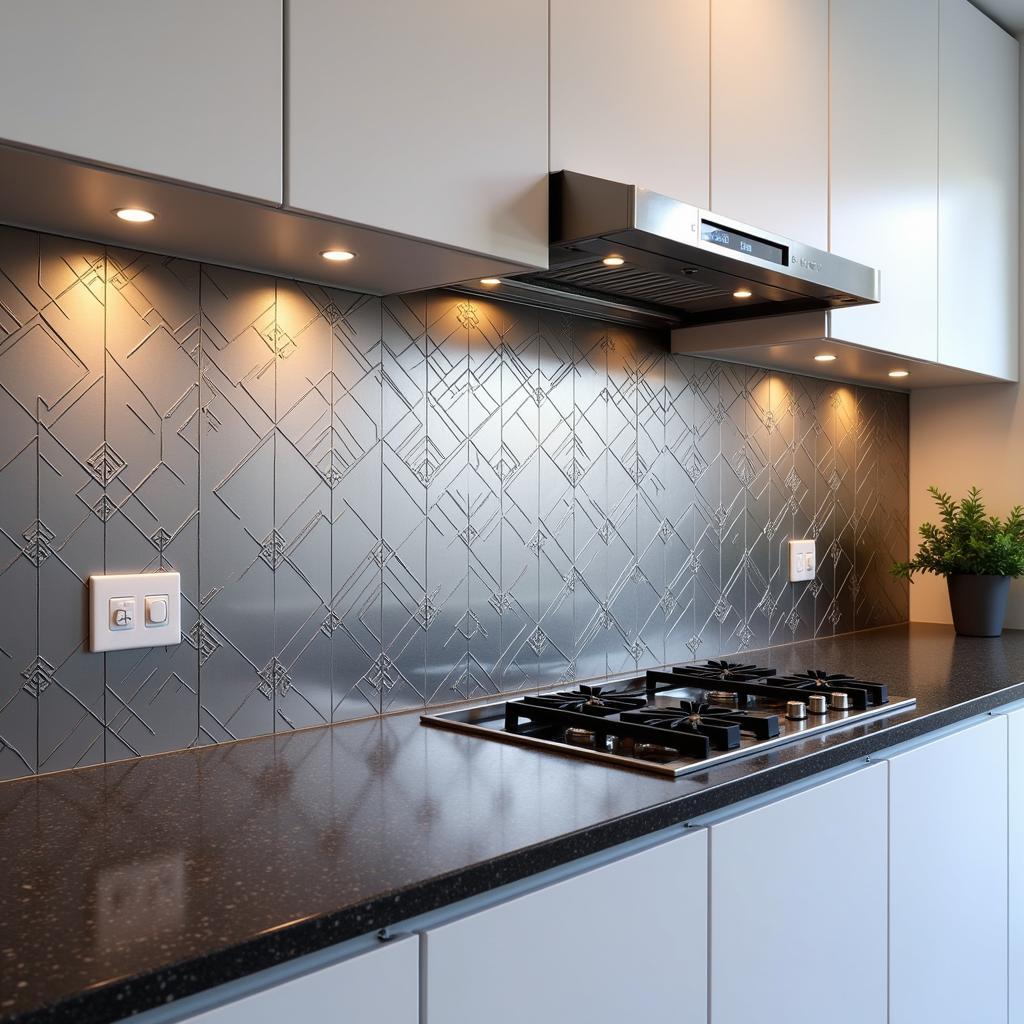 Modern Metal Art Kitchen Backsplash