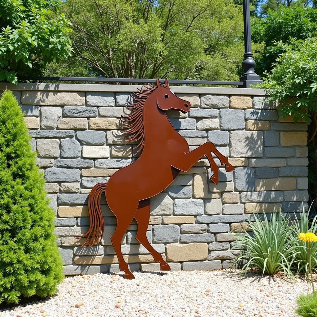 Outdoor Metal Horse Wall Art