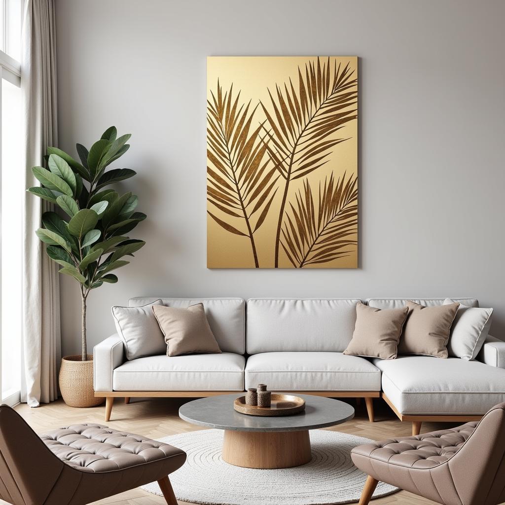 Metal Palm Wall Art Living Room