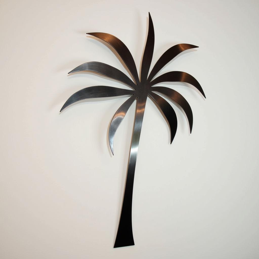 Metal Palmetto Tree Wall Art Sculpture - Modern Design