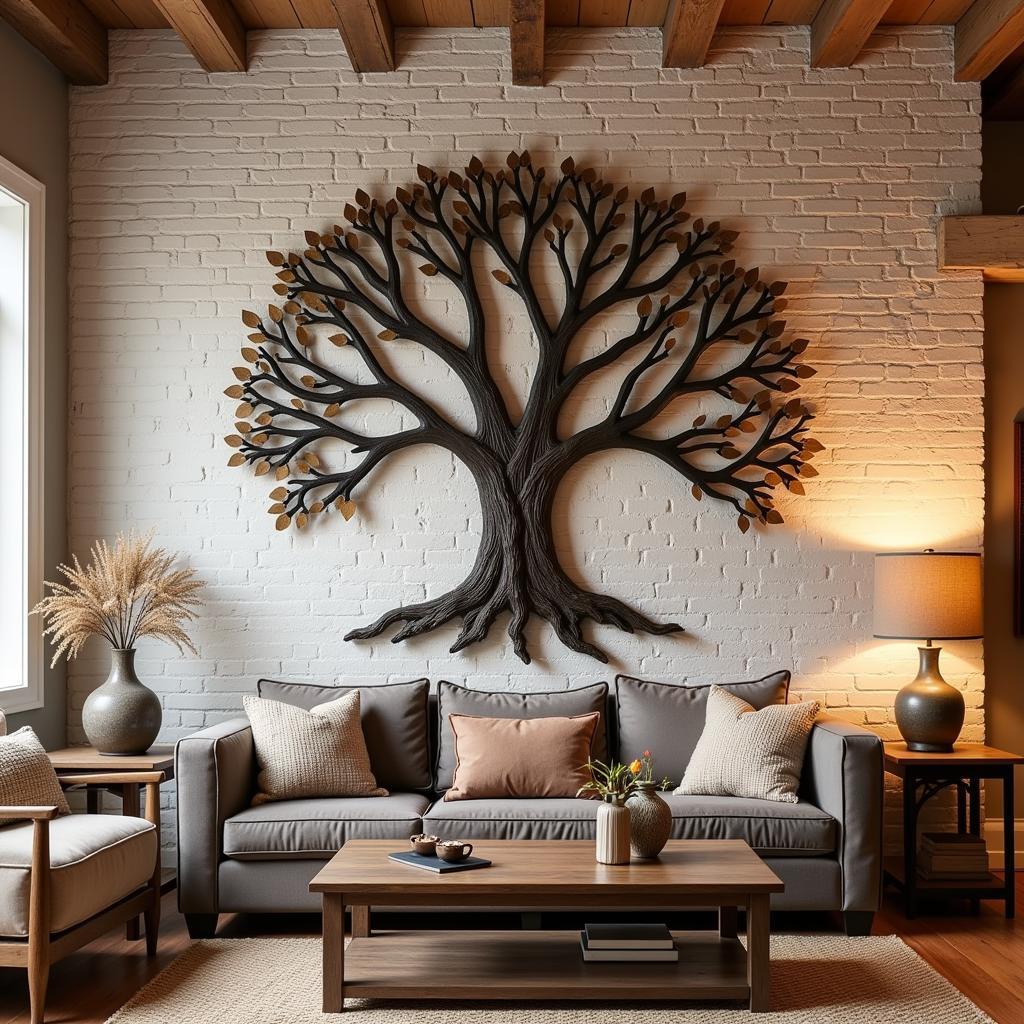 Metal Tree of Life Wall Art in Rustic Design