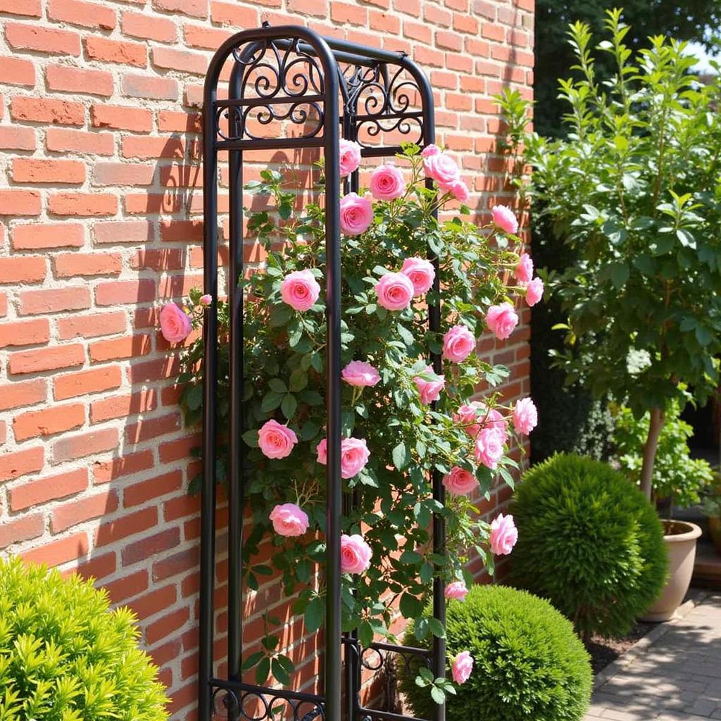 Metal Trellis with Climbing Roses