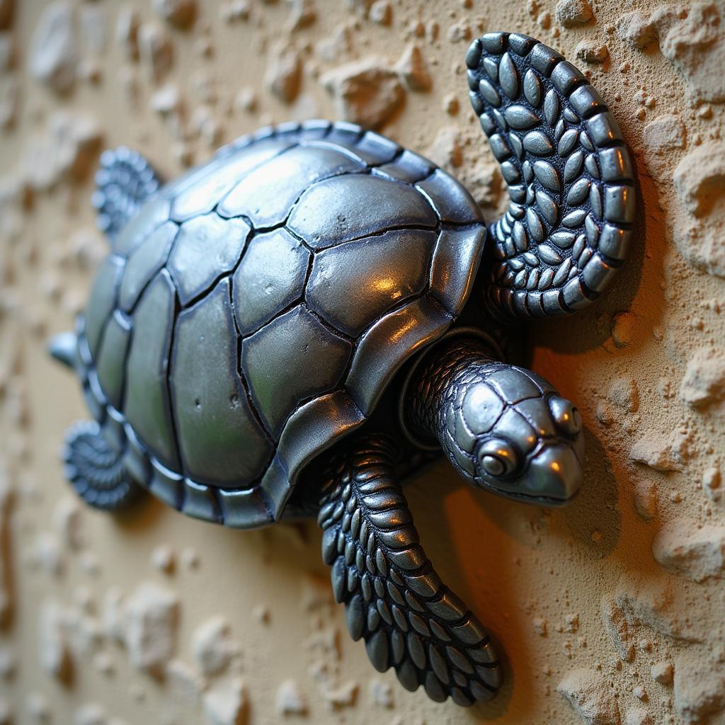 Metal Wall Art Sea Turtles: Realistic Depiction