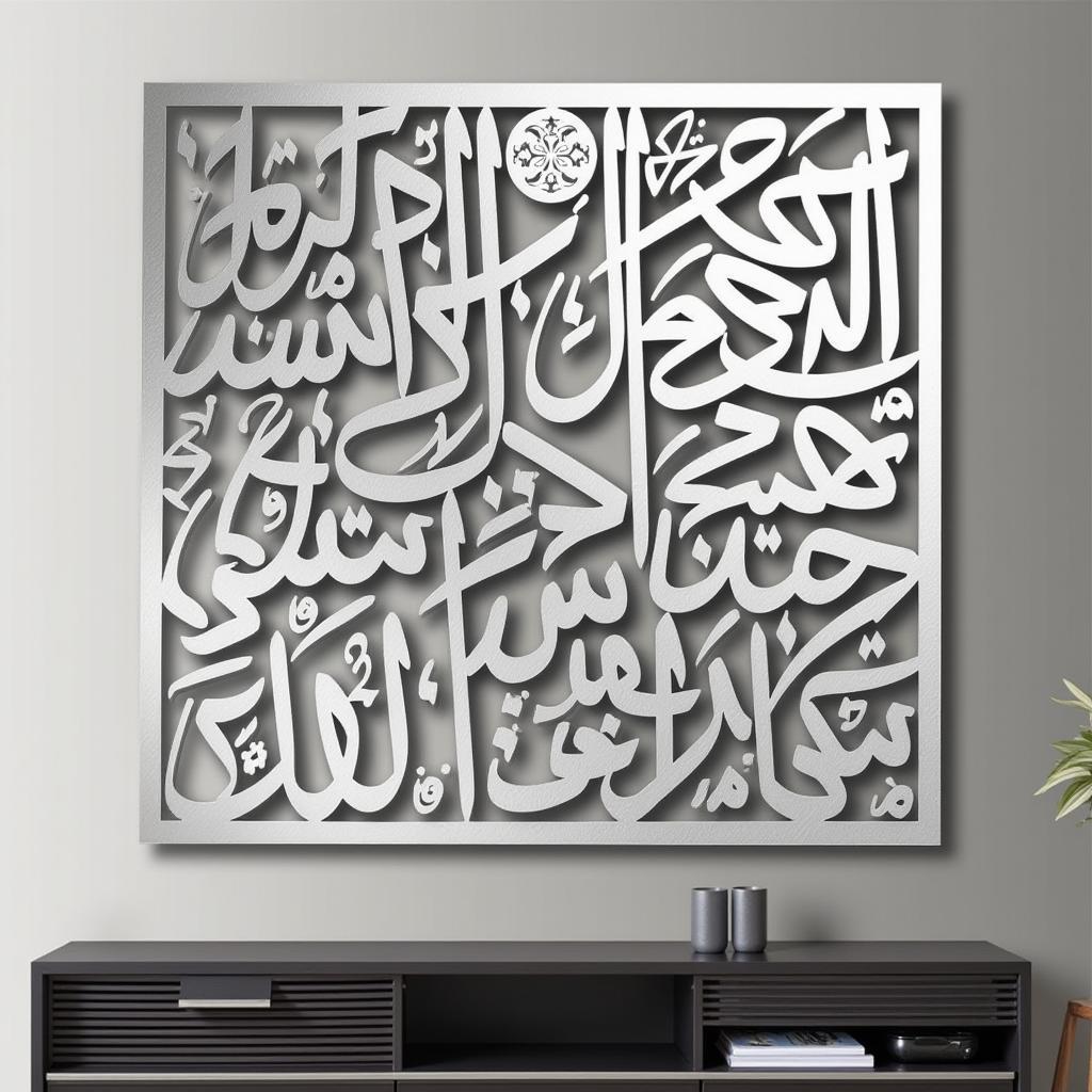 Metallic Allah 99 Names Wall Art for Modern Home