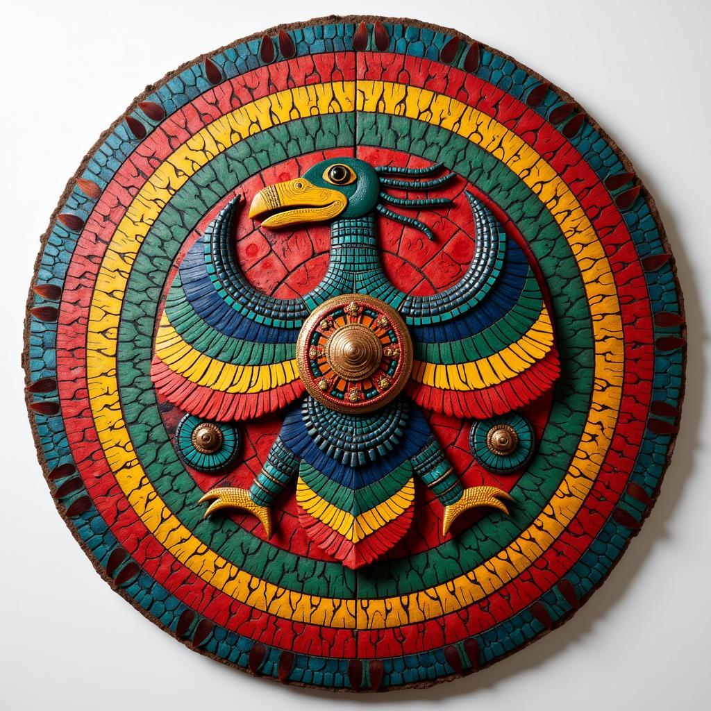 Ancient Aztec Shield Made of Feathers