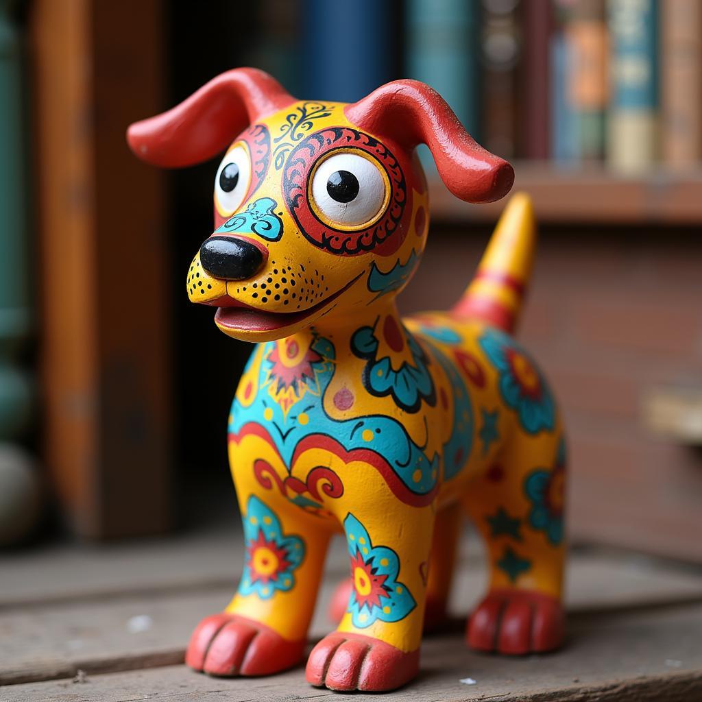 Vibrant Mexican Folk Art Dog Sculpture