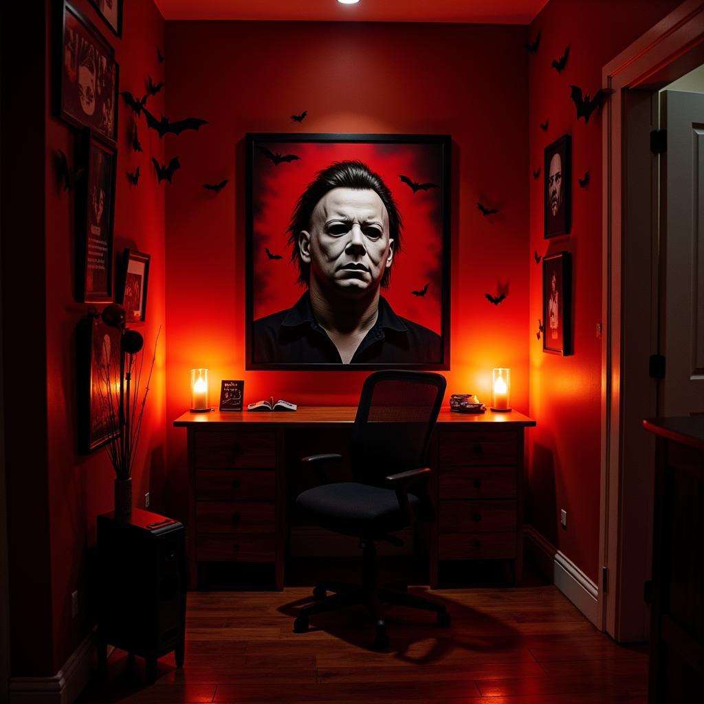 Michael Myers Halloween Decor: Canvas Art, Bat Art, Thematic Lighting, Sound Effects