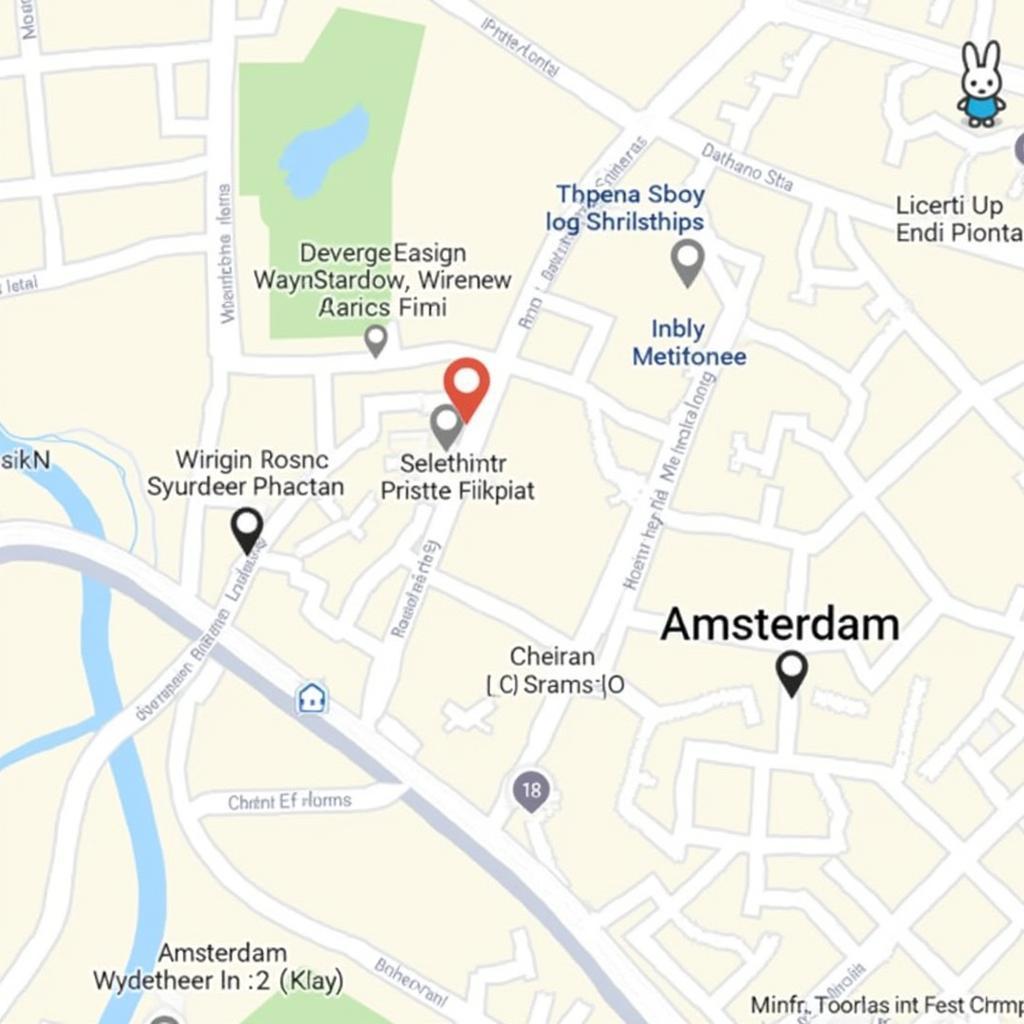 Map of Miffy Art Parade locations in Amsterdam