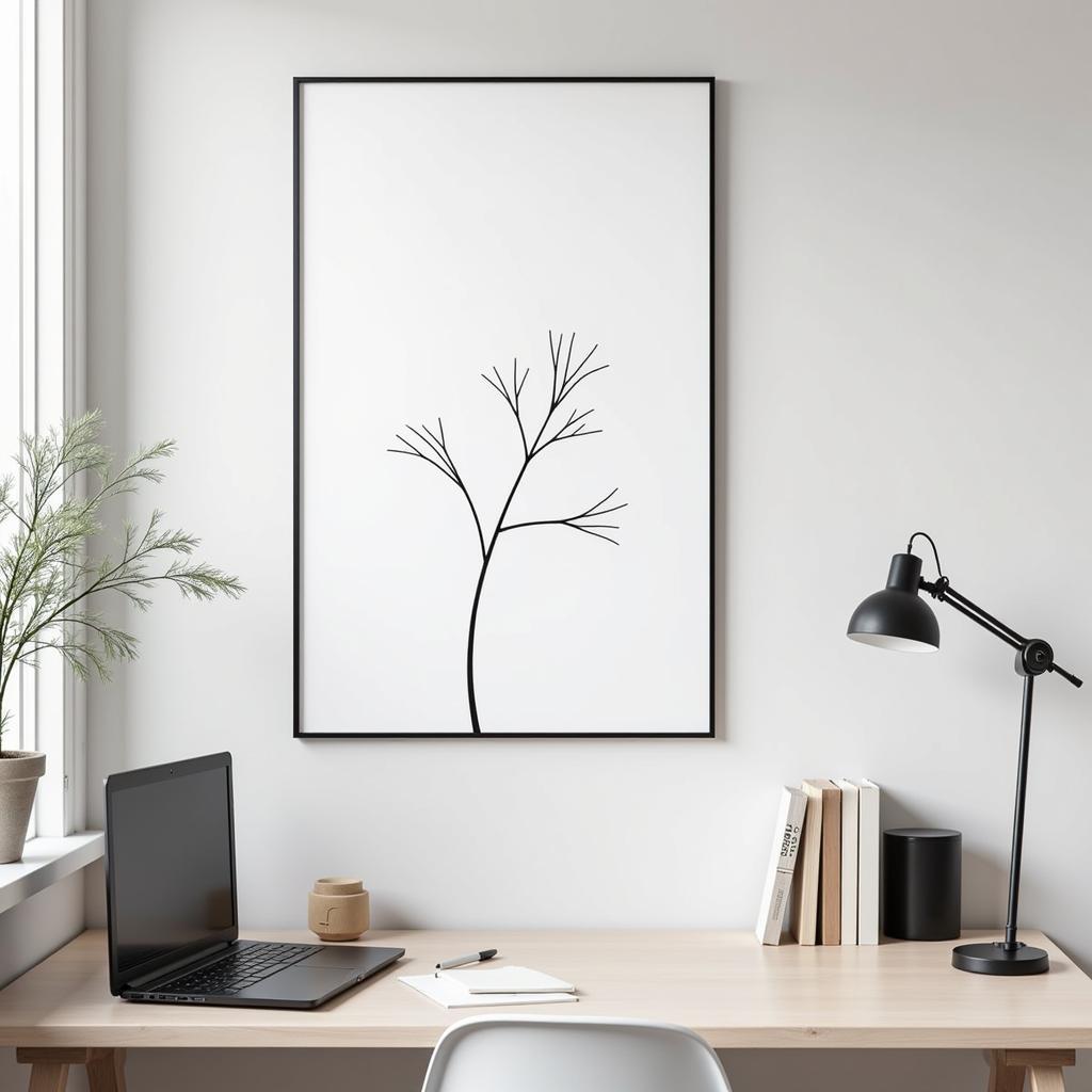 Minimalist Art Print in a Home Office