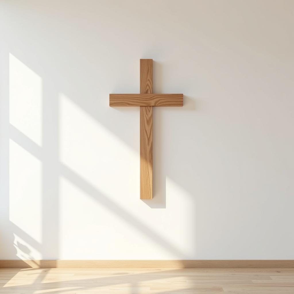 Minimalist Christian Cross Wall Art Depicting Simplicity and Faith