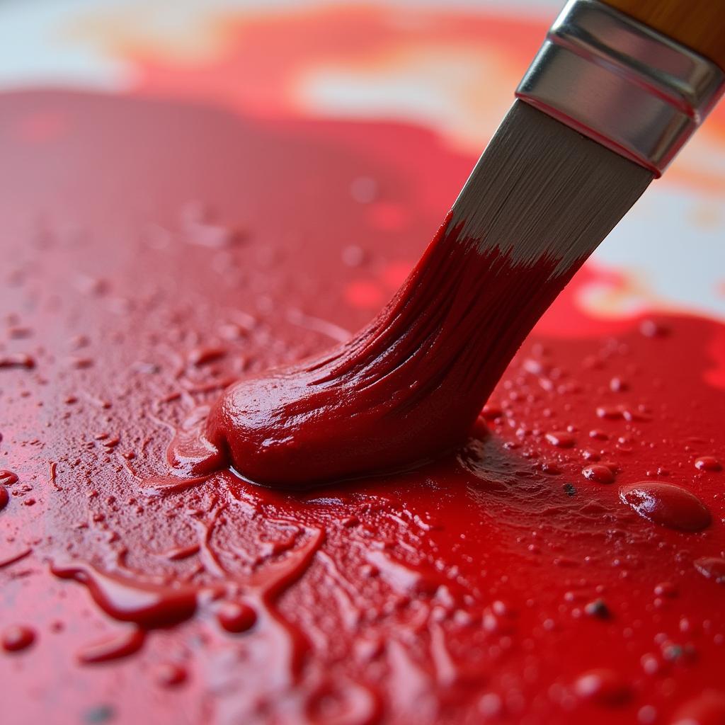 Mixing Napthol Crimson Pigment with Medium