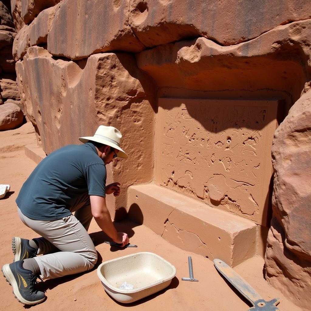 Moab Ancient Art Preservation Efforts by Archaeologists