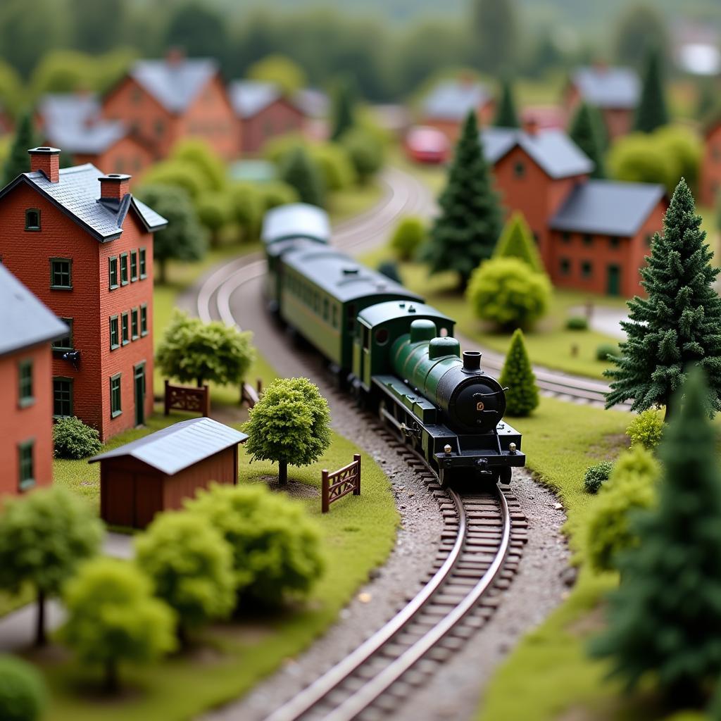 Model Train Set in an Intricate Landscape