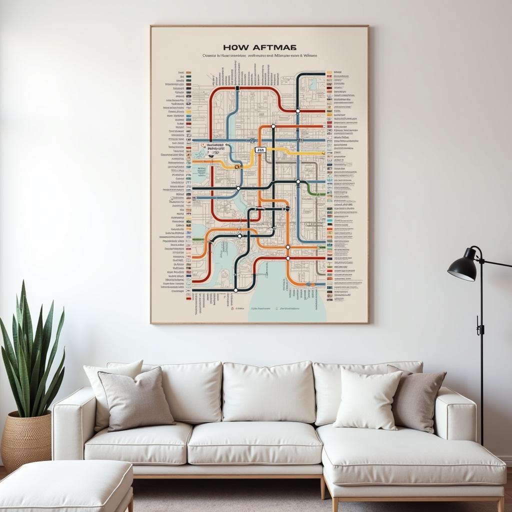 Modern Abstract NYC Subway Map on Canvas