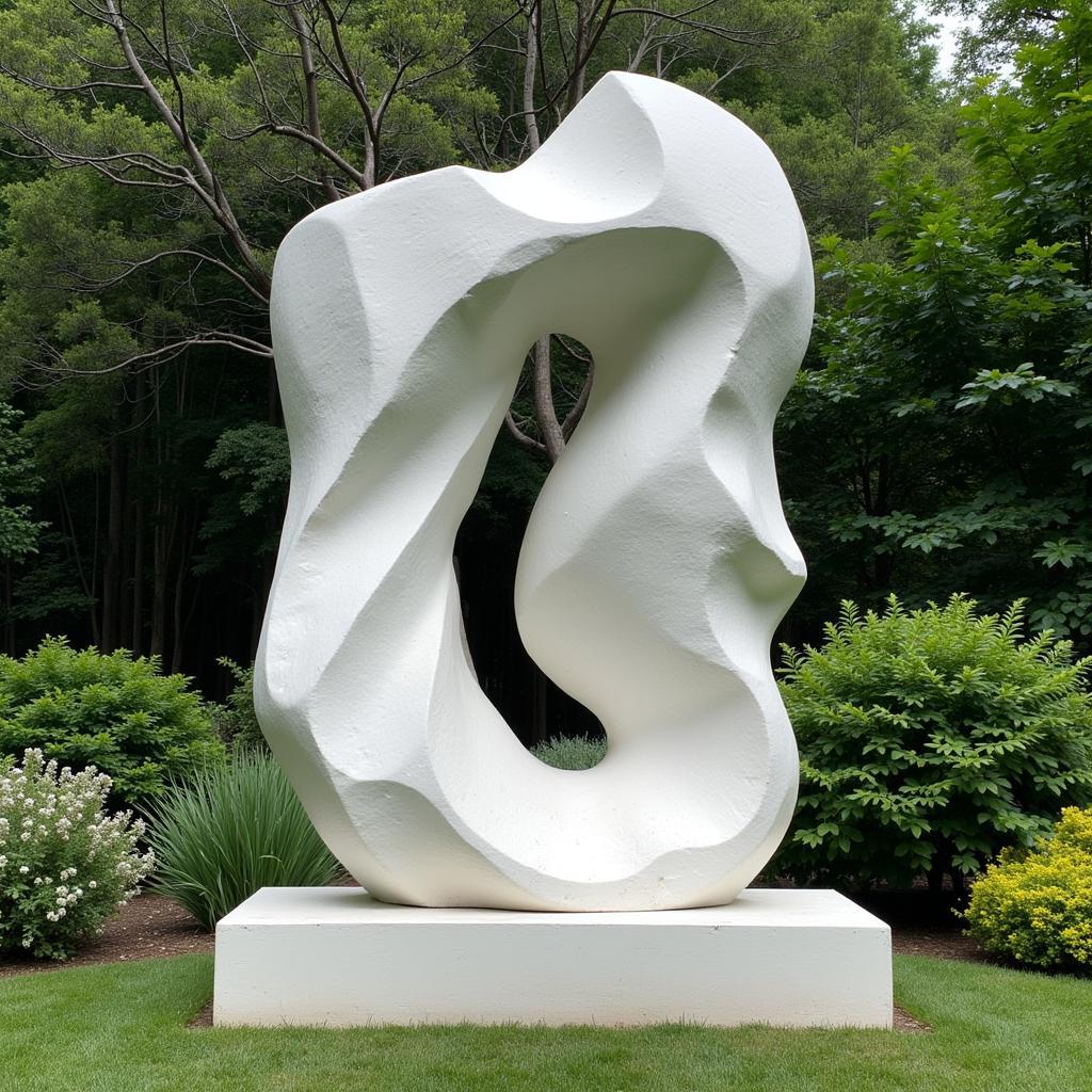 Modern Abstract Stone Sculpture in an Outdoor Setting