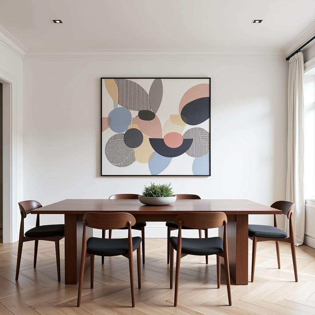 Modern Art Dining Room with Geometric Patterns