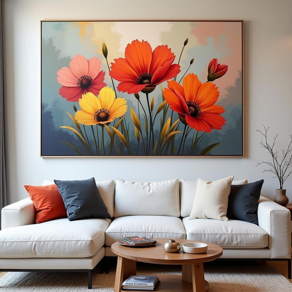 Modern Art Flowers in Interior Design