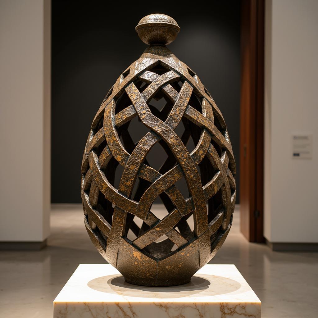 Modern Art Sculpture: Geometric Forms in Bronze