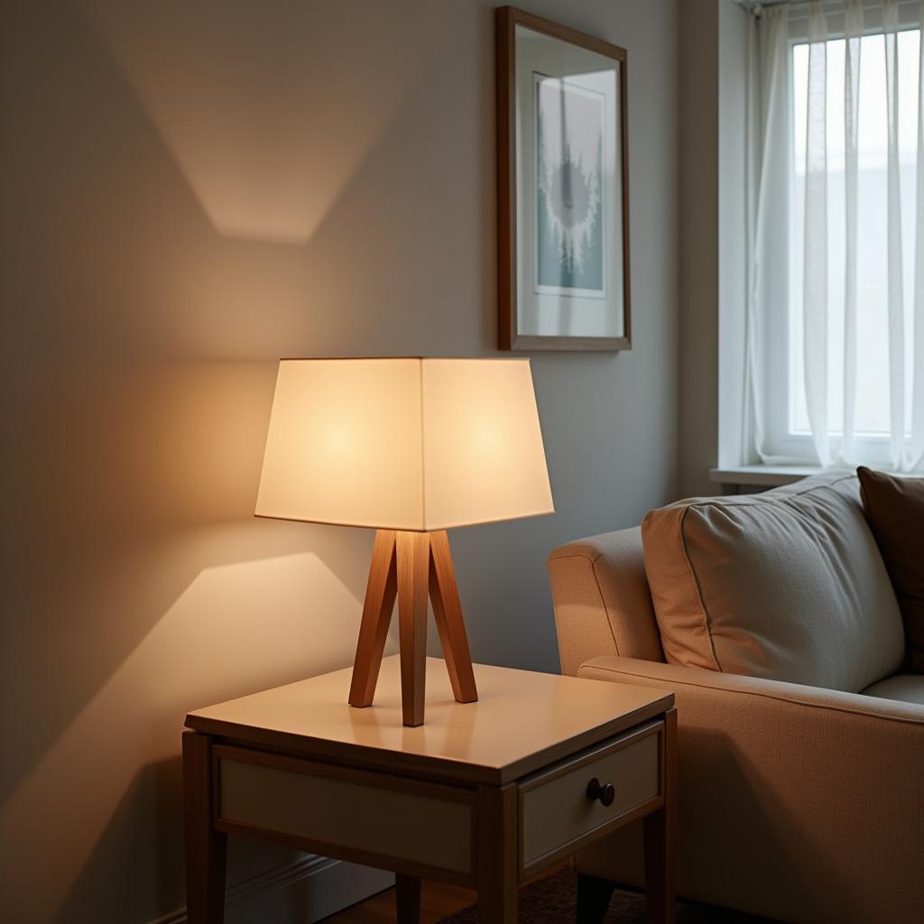 Modern Art Table Lamp in a Living Room Setting