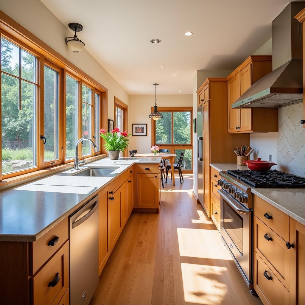 Modern Arts and Crafts Kitchen with Natural Light