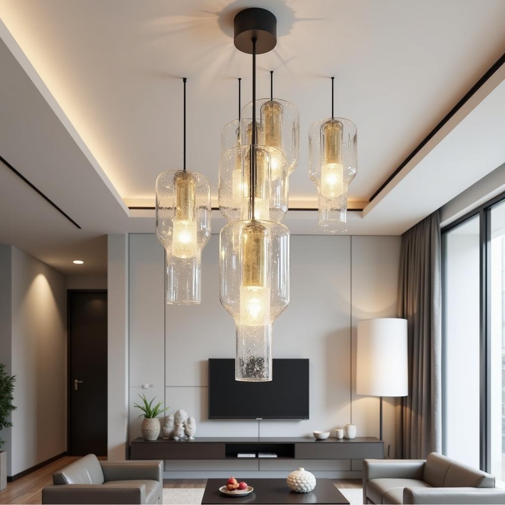 Modern Chandelier Art Glass Design