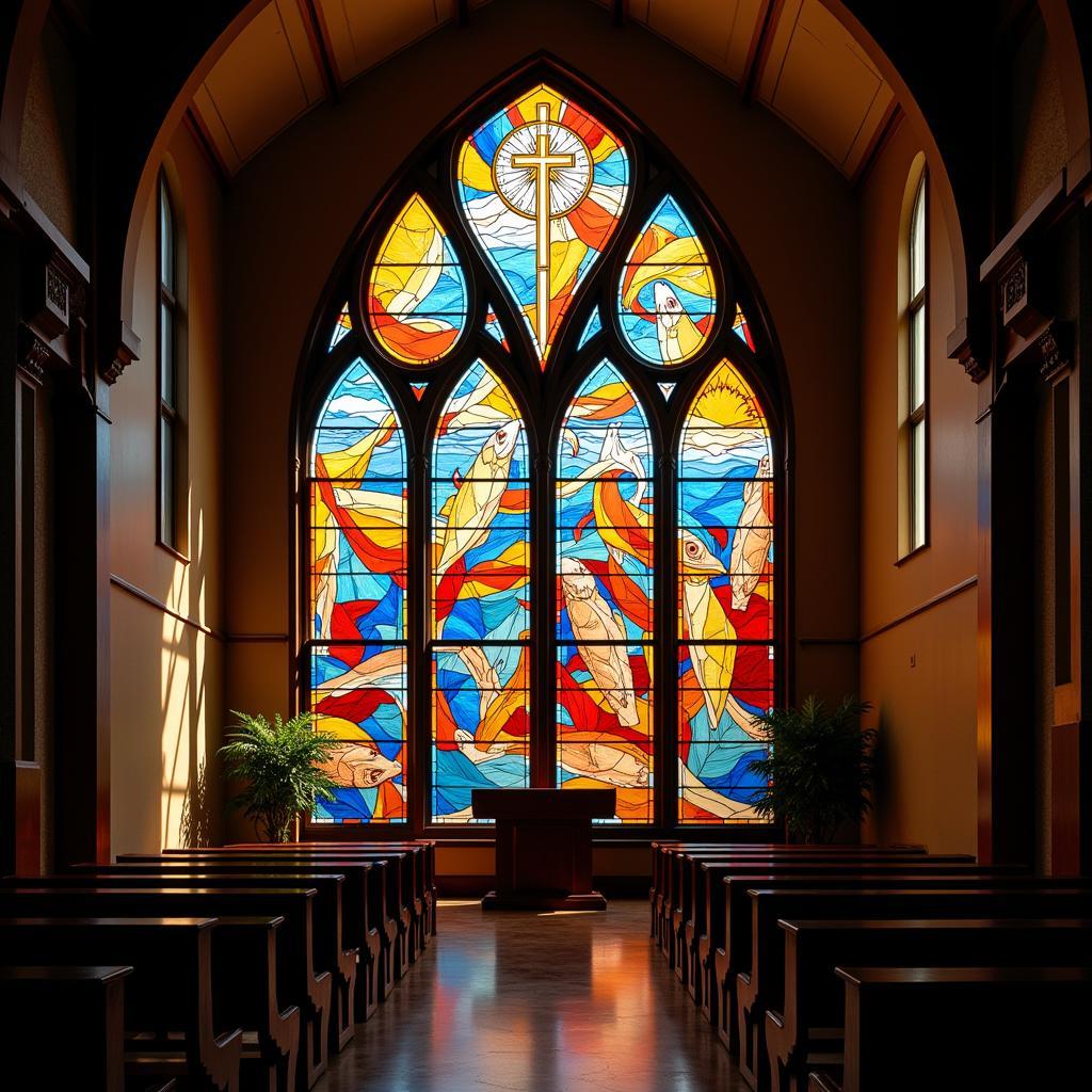 Modern Stained Glass Abstract Christian Art