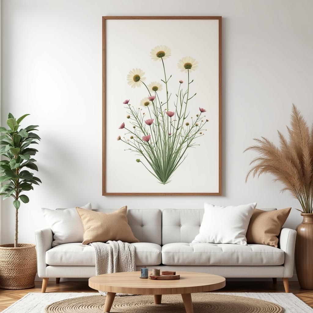 Modern Farmhouse Canvas Wall Art with Botanical Prints