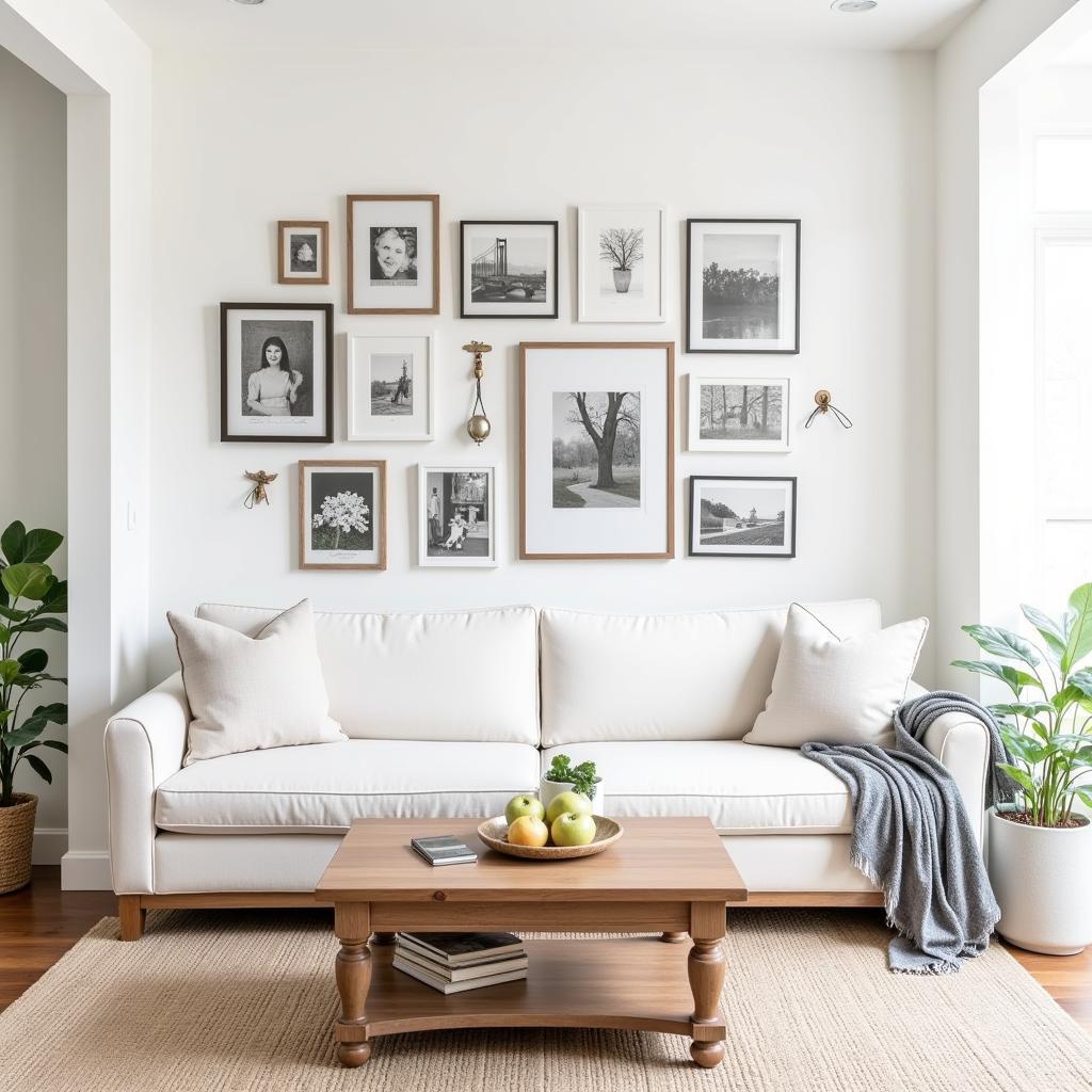 Modern Farmhouse Gallery Wall in a Living Room