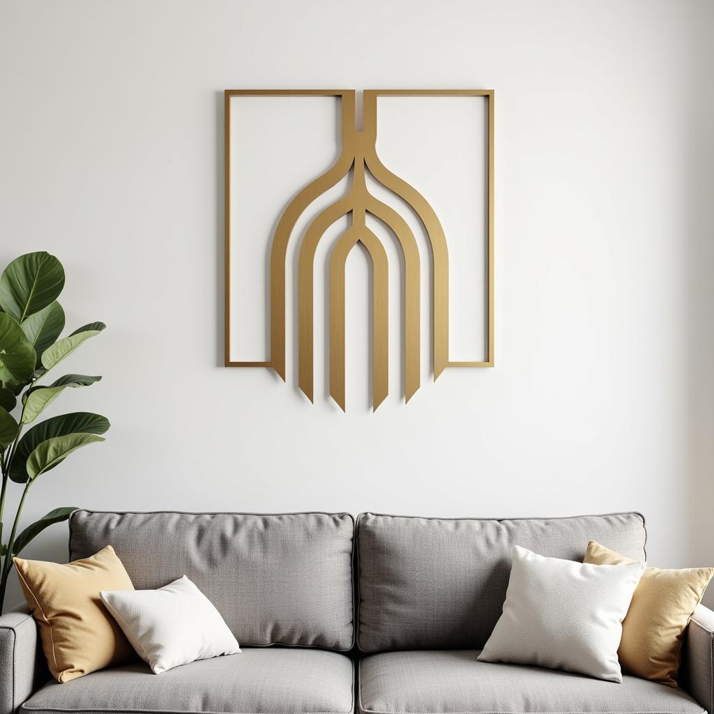 Modern Geometric Bismillah Metal Wall Art