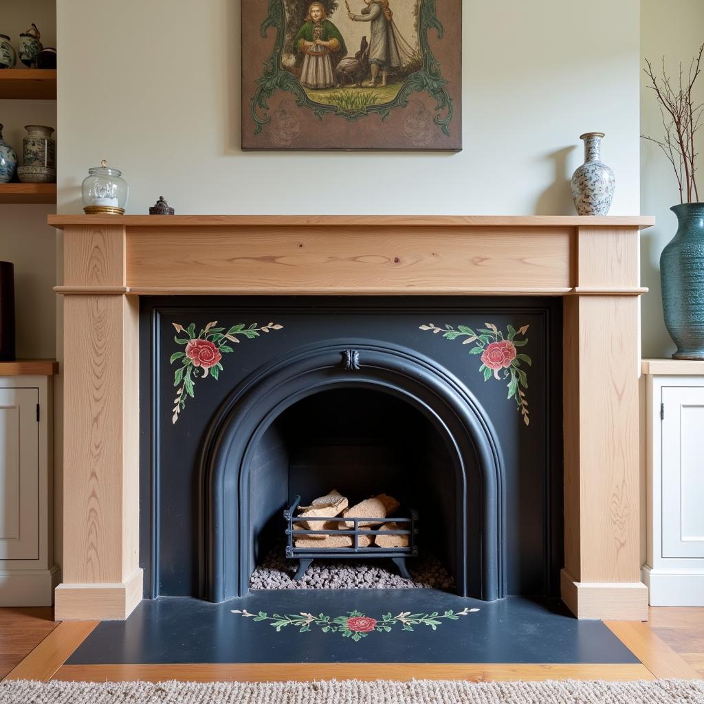 Modern Home with Art Nouveau Fireplace