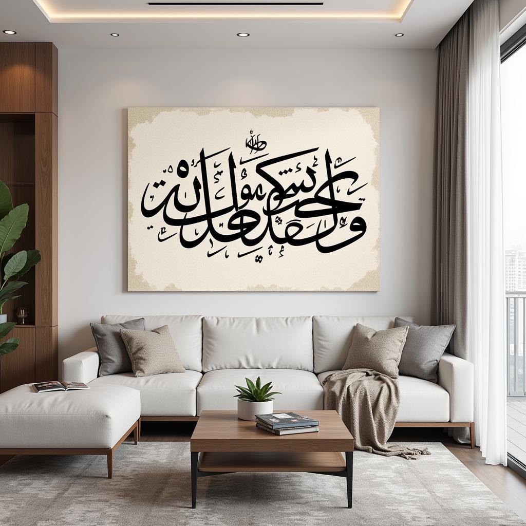 Modern Interior Design featuring Arabic Calligraphy Wall Art