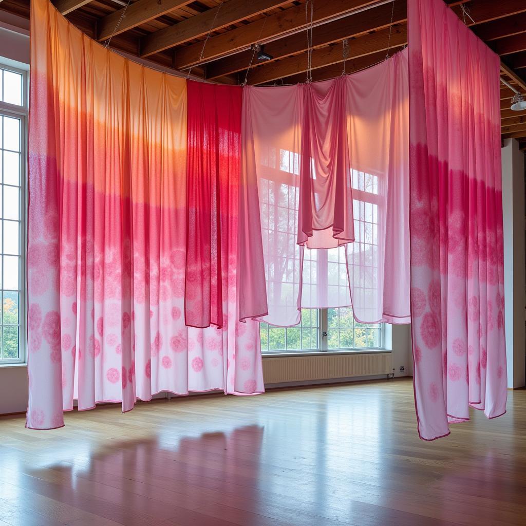 Contemporary artwork incorporating Japanese fabric techniques