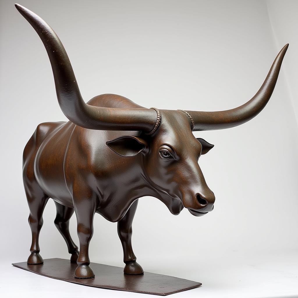 Modern Metal Longhorn Sculpture