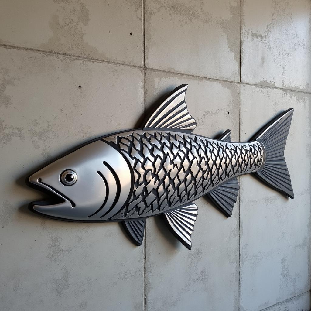 Modern Metal Salmon Wall Art