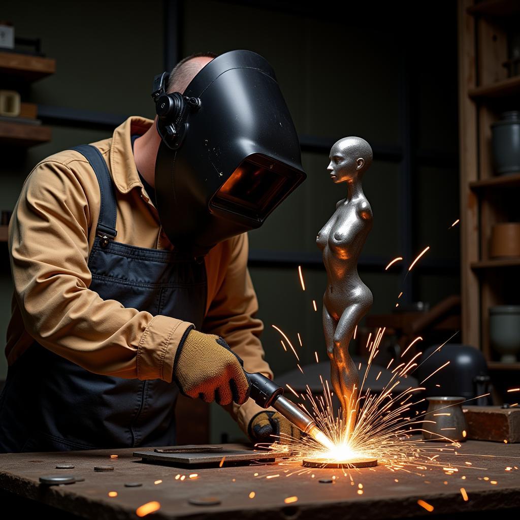 Modern Metal Sculpture Welding Process