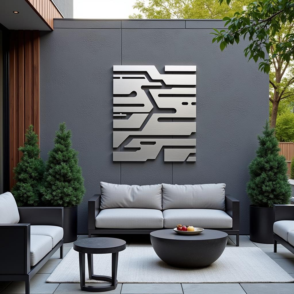 Modern Metal Wall Art Outdoor Patio