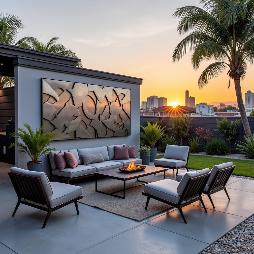 Modern metal wall art outdoor patio