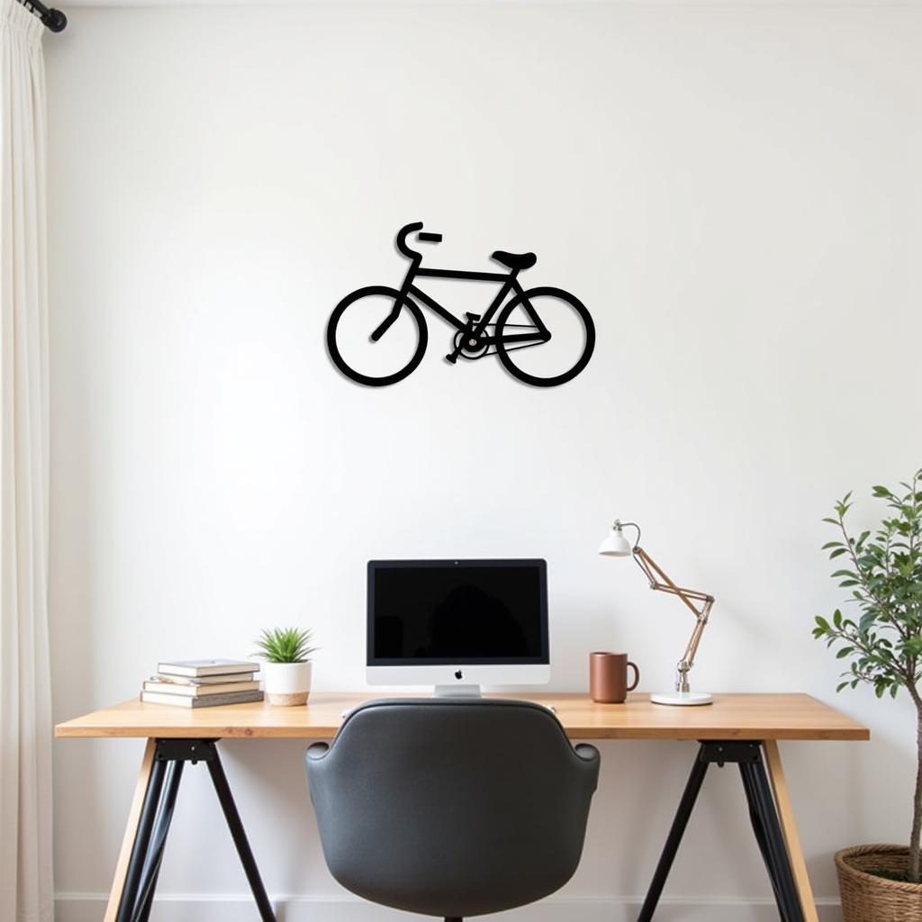 Modern Minimalist Bicycle Wall Art in an Office