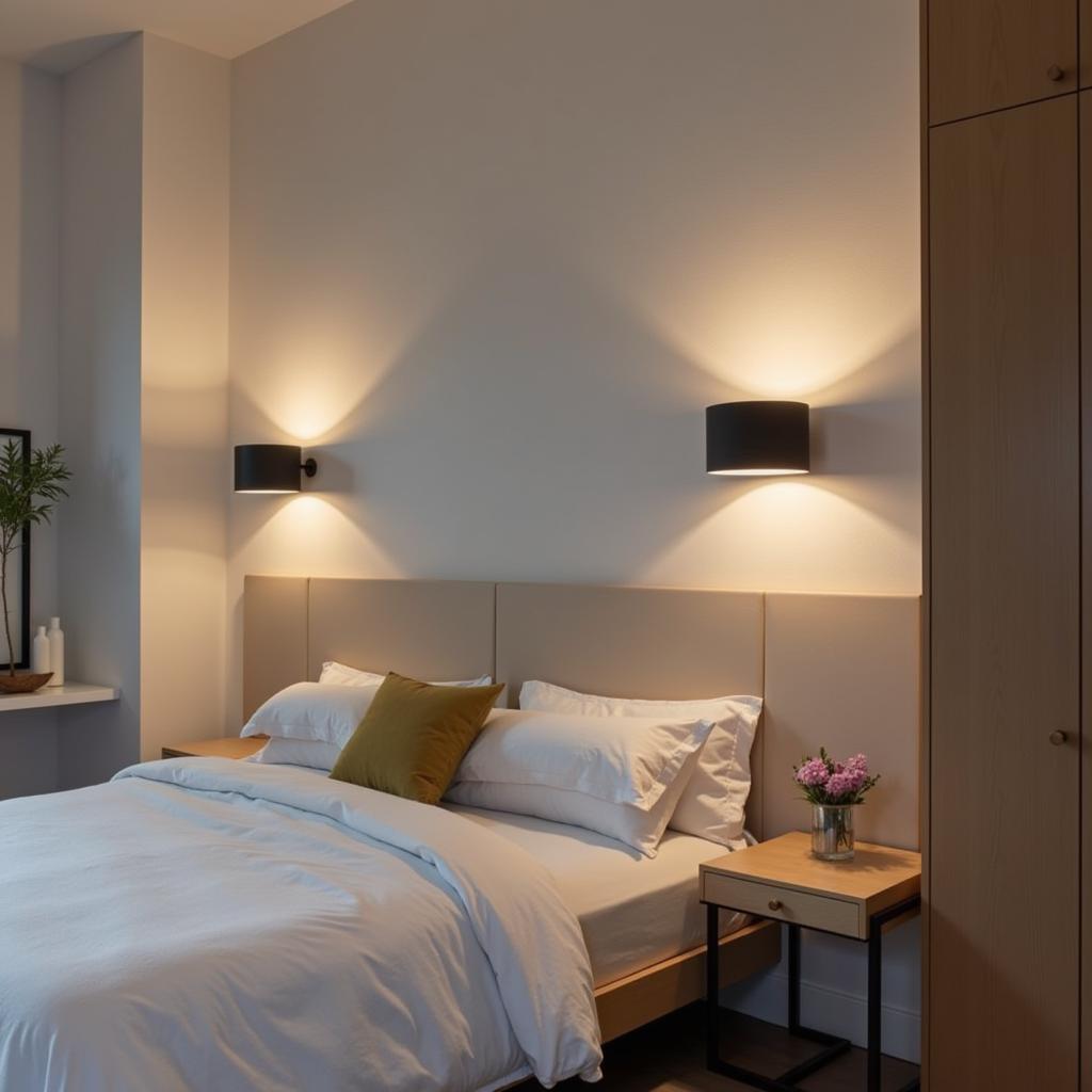 Modern Minimalist Wall Sconces in a Bedroom